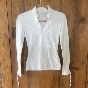 Anne Fontaine marque deposee size 36 blouse ruffle Amanda white